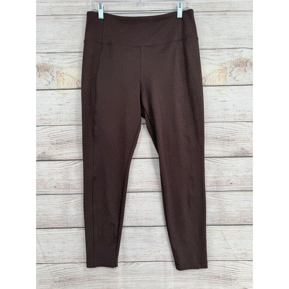 Athleta Delancey Herringbone Tight Legging Women L Brown Chevron‎ Athleisure